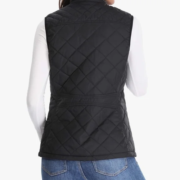 Women's Black Quilted Vest - Picture 2 of 4